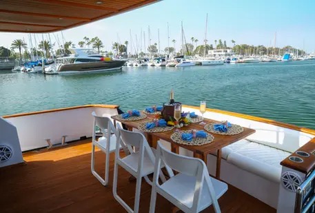 Dining on the aft deck