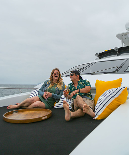 Couple enjoying the deck